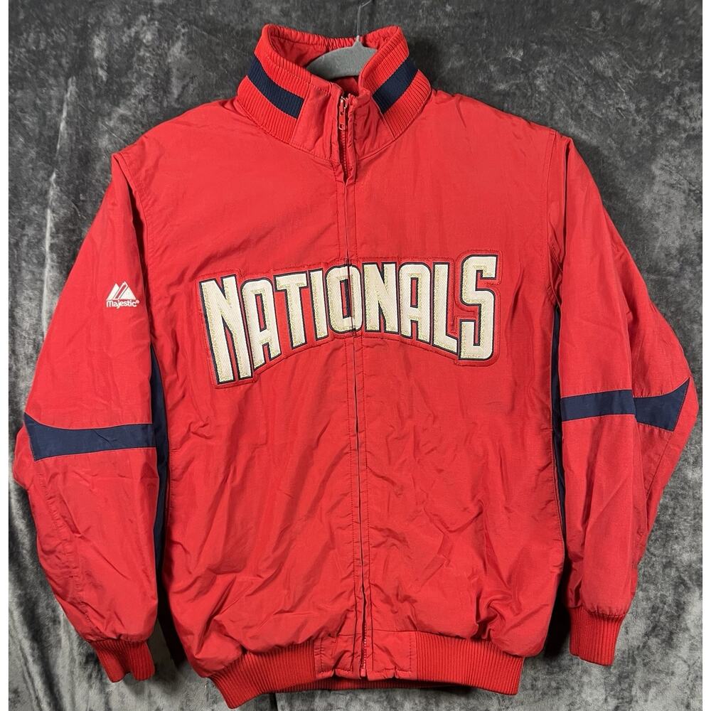 Majestic Authentic MLB Washington Nationals Bomber Jacket Therma Base Youth M